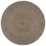 vidaXL Teppich Handgefertigt Jute Rund 180 cm Grau