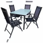 VCM Gartenm&ouml;bel-Set Miami Anthrazit H. 76 x B. 140 x T. 80 cm