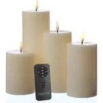 283 LED Kerzenset MIA Echtwachs Deluxe 4 Gr&ouml;&szlig;en creme mit Batterien Fernb.