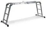 Mehrzweckleiter SOLID W3 Aluminium mit Stahlplattform silber hjh OFFICE