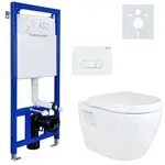 Aloni Wand/H&auml;nge WC Toilette Softclose-Deckel Vorwandelement Bet&auml;tigungsplatte