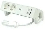 BACHMANN DESK2 ALU WHITE 2x Schutzkontakt, USB Charger 22W A&C, 0,2m GST18