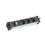 BACHMANN STEP ALU 3xCEE7/3, 1x Schalter f&uuml;r Steckdosen und Ausgang