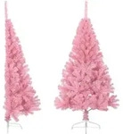 vidaXL K&uuml;nstlicher Halb-Weihnachtsbaum mit St&auml;nder Rosa 120 cm PVC