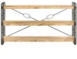 vidaXL B&uuml;cherregal 3 F&auml;cher 140x30x80 cm Mango Massivholz