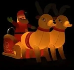 vidaXL Aufblasbarer Weihnachtsmann mit Rentieren LED 130 cm