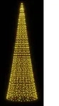 vidaXL LED-Weihnachtsbaum f&uuml;r Fahnenmast 1534 LEDs Warmwei&szlig; 500 cm