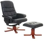 Mendler Relaxsessel HWC-E30, Fernsehsessel Liegesessel TV-Sessel mit Hocker,