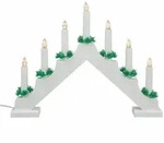Idena Adventsleuchter 7 LED Kerzenlichter wei&szlig; 40x30cm