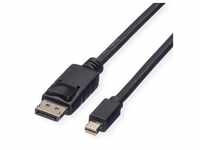 ROLINE DisplayPort Kabel, DP ST - Mini DP ST, schwarz, 1 m
