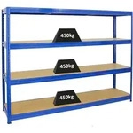 PROREGAL Schwerlastregal DINO | HxBxT 180x240x60 cm | Fachlast 450kg | Blau 