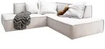 KAWOLA Sofa SAMU Ecksofa Stoff beige Recamiere rechts