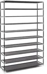 Relaxdays Schuhschrank VALENTIN hoch, HxBxT:161x88x30cm, Stoffbezug, 10 Ablagen,