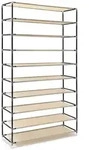 Relaxdays Schuhschrank VALENTIN, HxBxT:161x88x30cm, 10 Ablagen, Stoffbezug,