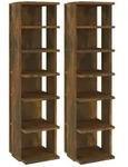 vidaXL Schuhregale 2 Stk. R&auml;uchereiche 27,5x27x102 cm Holzwerkstoff