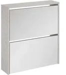 vidaXL Schuhschrank mit Spiegel 2 F&auml;cher Betongrau 63x17x67 cm