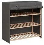 vidaXL Schuhschrank mit Abdeckung Grau 79 x 40 x 80 cm Stoff