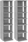 vidaXL Schuhregale 2 Stk. Grau Sonoma 27,5x27x102 cm Holzwerkstoff