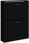 vidaXL Schuhschrank Schwarz 59x17x81 cm Holzwerkstoff