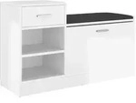 vidaXL Schuhbank Hochglanz-Wei&szlig; 94,5x31x57 cm Holzwerkstoff