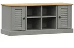 vidaXL Schuhbank VIGO Grau 106x35x45 cm Massivholz Kiefer