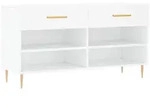 vidaXL Schuhbank Wei&szlig; 102x35x55 cm Holzwerkstoff