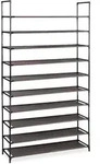 Relaxdays XXL Schuhregal Stecksystem, 10 Ebenen, f&uuml;r 50 Paar Schuhe, Stoff