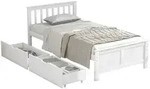Merax Stauraumbett Einzelbett Holzbett 90x200 aus Kiefernholz & MDF mit 2...
