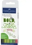 FABER CASTELL Tuschestift Pitt Artist Pen Lettering Gr&uuml;nt&ouml;ne sortiert VE=6 St&uuml;ck