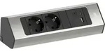 BACHMANN CASIA2 2xCEE7/3 1xUSB A/C 22W 2,0m AEH Edelstahl-Optik