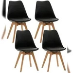 CLP 4er Set Esszimmerstuhl Linares schwarz/Kunststoff