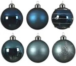 MARELIDA Christbaumkugel Weihnachtskugel Glas D:8cm gl&auml;nzend matt blau dunkelblau