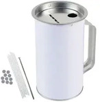Spendendose mit Griff, HMF 45000-07, 14,5 x 8 cm, Lichtgrau