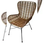 SIT M&ouml;bel Armlehnstuhl | Sitzschale Rattan natur | Gestell Metall | B 60 x T 70 x H