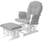 Mendler Relaxsessel HWC-C76, Schaukelstuhl Sessel Schwingstuhl mit Hocker ~