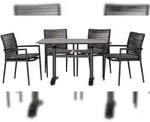 acamp Tischgruppe 4x Jersey 56441 Stapelsessel + Tisch HPL 120x80 anthrazit acaplan