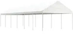 vidaXL Pavillon mit Dach Wei&szlig; 13,38x4,08x3,22 m Polyethylen