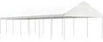 vidaXL Pavillon mit Dach Wei&szlig; 15,61x4,08x3,22 m Polyethylen