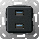 Gira USB 3.0 A 2fach sw matt 568510