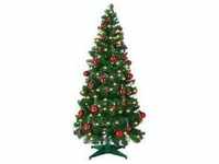 Casaria Pop-Up Weihnachtsbaum 180cm inkl. Lichterkette und 52 rote Weihnachtskugeln