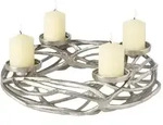 Kerzenleuchter Ringval Adventskranz Aluminium Silber &Oslash; 40 cm