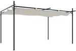 vidaXL Pergola mit Schiebedach Creme 395x292x230 cm