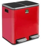 M&uuml;lleimer aus Edelstahl "Felix" - Trennsystem - Mit Schlie&szlig;d&auml;mpfer / 2 x 30 Liter