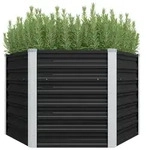 vidaXL Garten-Hochbeet Anthrazit 129 x 129 x 77 cm Verzinkter Stahl