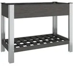 vidaXL Garten-Hochbeet mit Ablage Grau 100x50x75 cm WPC