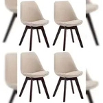 CLP 4er Set Besucherst&uuml;hle Borneo V2 Stoff creme/walnuss