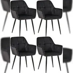 CLP 4er Set Esszimmerst&uuml;hle Emia schwarz/Samt