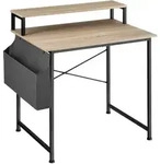 tectake Schreibtisch mit Ablage und Stofftasche Industrial Holz Hell, Eiche Sonoma
