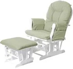 Mendler Relaxsessel HWC-C76, Schaukelstuhl Sessel Schwingstuhl mit Hocker ~