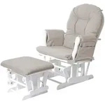 Mendler Relaxsessel HWC-C76, Schaukelstuhl Sessel Schwingstuhl mit Hocker ~